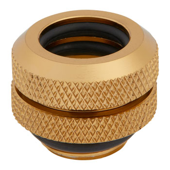 Corsair Hydro X XF Gold Brass 12mm G1/4" Hardline Compression Fittings - Four Pack : image 2