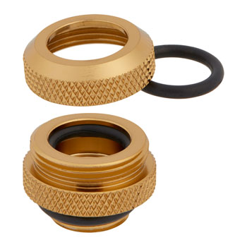 Corsair Hydro X XF Gold Brass 12mm G1/4" Hardline Compression Fittings - Four Pack : image 3