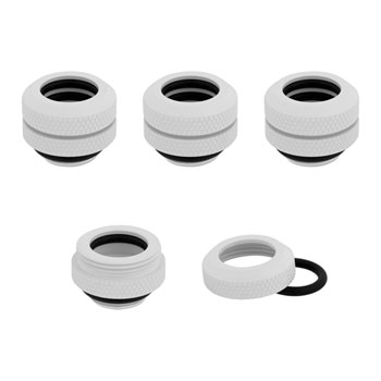 Corsair Hydro X XF White Brass 12mm G1/4" Hardline Compression Fittings - Four Pack : image 1