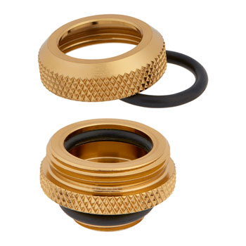 Corsair Hydro X XF Gold Brass 14mm G1/4" Hardline Compression Fittings - Four Pack : image 3