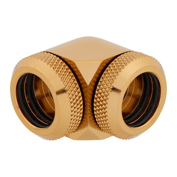 Corsair Hydro X XF Gold Brass 14mm Hardline 90° Compression Fittings - Twin Pack : image 3