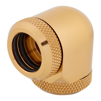 Corsair Hydro X XF Gold Brass 14mm Hardline 90° Compression Fittings - Twin Pack : image 4