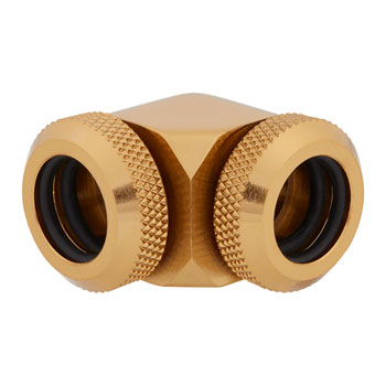 Corsair Hydro X XF Gold Brass 12mm Hardline 90° Compression Fittings - Twin Pack : image 3