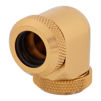Corsair Hydro X XF Gold Brass 12mm Hardline 90° Compression Fittings - Twin Pack : image 4