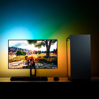 NZXT Hue 2 V2 Ambient RGB Lighting Kit - Up To 25" or 35" Ultrawide : image 4