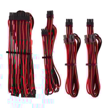 Photos - Cable (video, audio, USB) Corsair Type 4 Gen 4 PSU Red/Black Sleeved Cable Starter Kit 