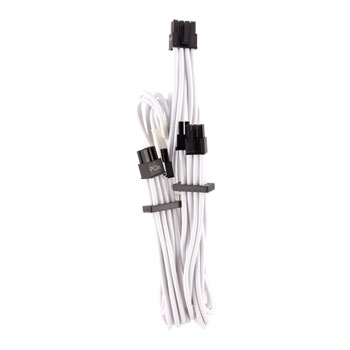 Corsair Type 4 Gen 4 PSU White Sleeved Dual 8pin PCIe Power Cables : image 2