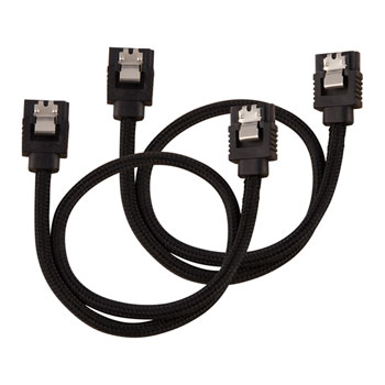 Corsair 30cm Black Premium Braided Sleeved SATA Data Cable : image 1