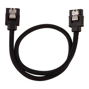 Corsair 30cm Black Premium Braided Sleeved SATA Data Cable : image 2