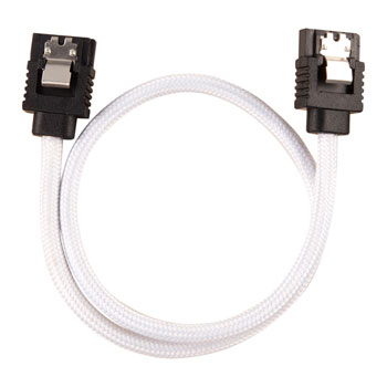 Corsair 30cm White Premium Braided Sleeved SATA Data Cable : image 2