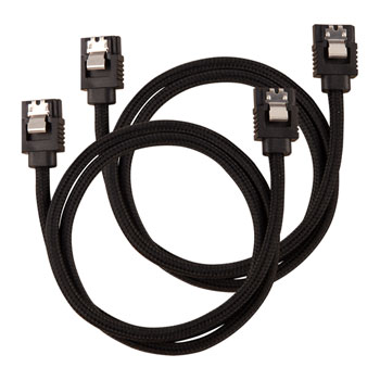 Corsair 60cm Black Premium Braided Sleeved SATA Data Cable : image 1