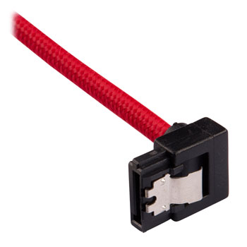 Corsair 30cm Red Premium Braided Sleeved 90° SATA Data Cable : image 3