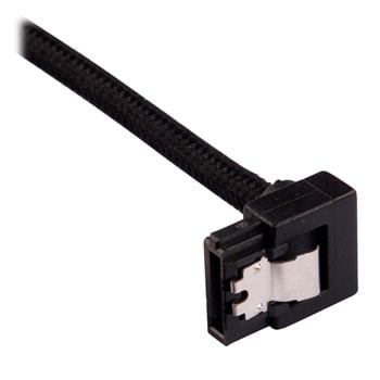 Corsair 30cm Black Premium Braided Sleeved 90° SATA Data Cable : image 3