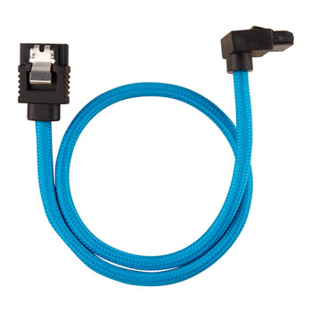 Corsair 30cm Blue Premium Braided Sleeved 90° SATA Data Cable : image 2