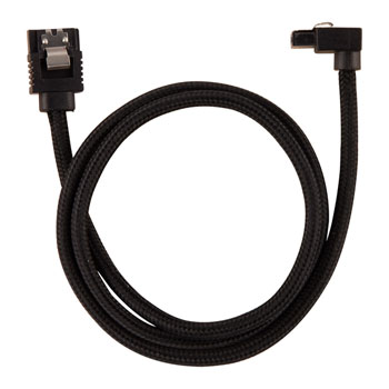 Corsair 60cm Black Premium Braided Sleeved 90° SATA Data Cable : image 2