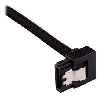 Corsair 60cm Black Premium Braided Sleeved 90° SATA Data Cable : image 3