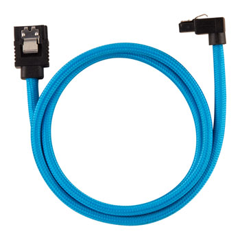 Corsair 60cm Blue Premium Braided Sleeved 90° SATA Data Cable : image 2