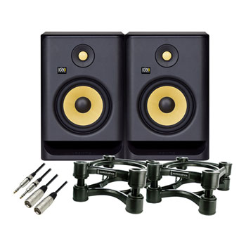 Krk Rokit Rp7 Generation 4 Monitor Speaker Iso Stands Leads