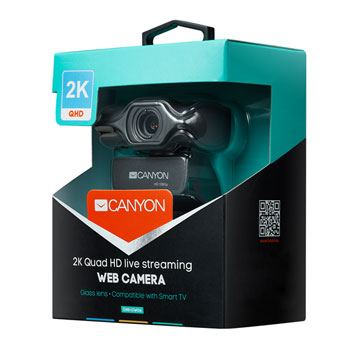 Canyon 2K Quad HD Live Streaming Webcam with Noise Reduction Microphone USB Black : image 3