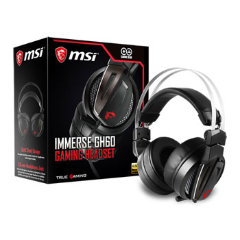 MSI Immerse GH60 Hi-Res Stereo Over Ear Gaming Headset 3.5mm PC/Console B : image 1