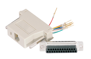 ScanFX RJ45(F) to DB25(F) nulling serial adaptor ( Modular Adapter )