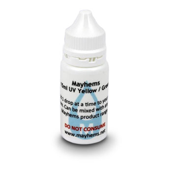 Mayhems UV Yellow / Green Dye 15ml For Distilled / Deionised / Clear Premix Fluid : image 1