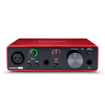 USB Audio Interfaces 24-bit/192 kHz Red Computer Audio Interfaces with Headphone Amplifier for PC/Win/Mac 