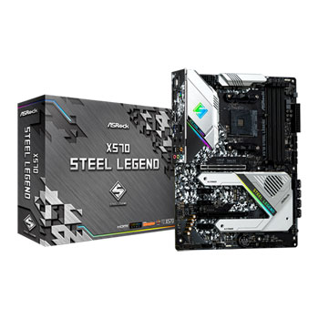 ASRock AMD Ryzen X570 Steel Legend AM4 PCIe 4.0 ATX Motherboard : image 1