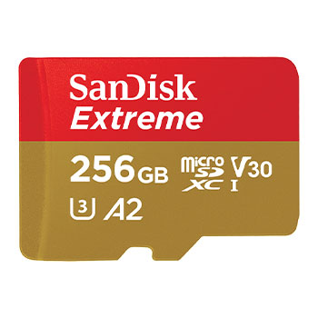 SanDisk Extreme 256GB Performance A2 V30 microSDXC SD Card