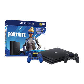 PS4 Pro 1TB Fortnite Neo Versa + Blue DS4 Controller LN100618 - PS4 PRO + Blue DS4 | SCAN UK
