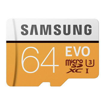 Samsung EVO 64GB 4K Ready MicroSDXC Memory Card UHS-I U3 with SD Adaptor : image 1