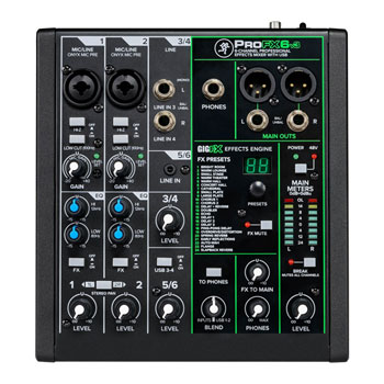 Mackie - 'ProFX6v3' 6-Channel Professional Effects Mixer With USB : image 2