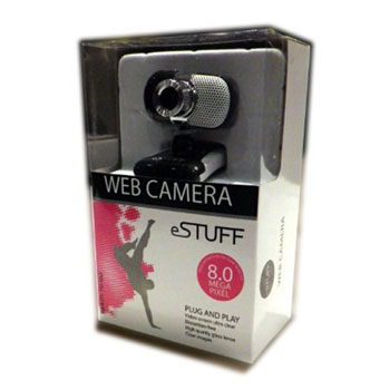 eStuff 8 Megabyte USB 2.0 Webcam with Microphone - Black : image 1