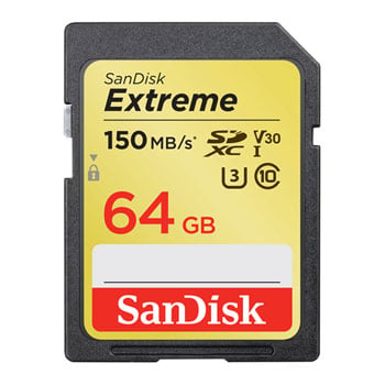 SanDisk Extreme 64GB Performance SDXC UHS-1 Memory Card