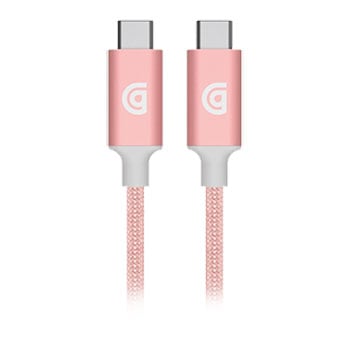 Griffin USB C to USB C Premium Braided Durable Charge/Sync Cable 1.8M / 6ft Rose Gold upto 100W