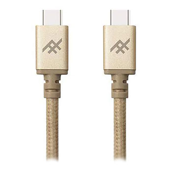 iFrogz UniqueSync Braided USB C to C Charge & Sync Cable Fast 3.0A USB3.1 Gold 1.8m : image 1