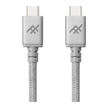 iFrogz Zagg UniqueSync Braided USB C to C Charge & Sync Cable Fast 3.0A USB3.1 Silver 1.8m : image 1