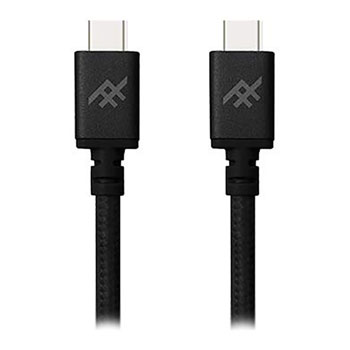 iFrogz UniqueSync Braided USB C to C Charge & Sync Cable Fast 3.0A USB3.1 Black 1.8m