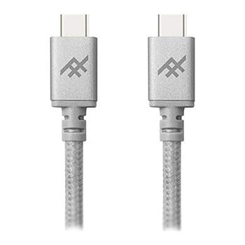 iFrogz UniqueSync Braided USB C to C Charge & Sync Cable Fast 3.0A USB3.1 Silver 1m : image 1