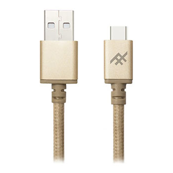 iFrogz UniqueSync Braided USB A to C Fast Charge Cable Gold 1m