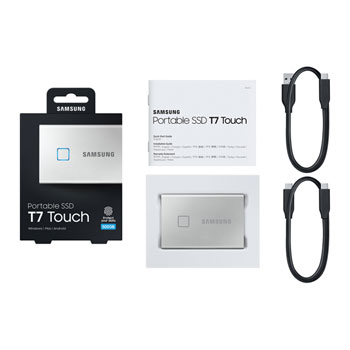 SAMSUNG T7 Touch Silver 500GB Portable SSD with Fingerprint ID : image 4