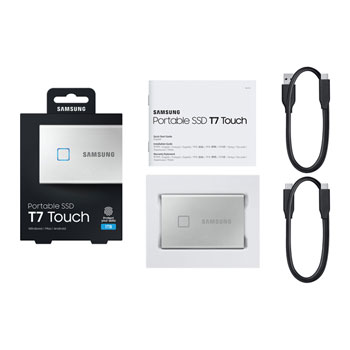 SAMSUNG T7 Touch Silver 1TB Portable SSD with Fingerprint ID : image 4
