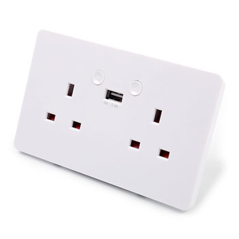 Ener-J 13A WiFi Twin Wall Sockets With USB Charge Port iOS/Android : image 1