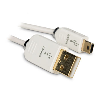 Techlink USB A to USB Mini-B White Cable White : image 1