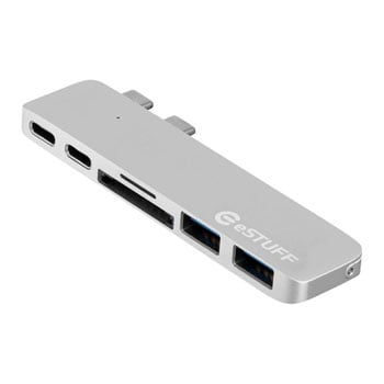 eSTUFF Allure Thunderbolt3 USB-C 5K Video Slot-in All in One Hub Pro for MacBook/MAC Silver : image 1