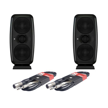 IK Multimedia iLoud MTM Monitor Speakers & 3m Stagg XLR > Stereo Jack Cables : image 1