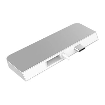 HyperDrive 4 in 1 USB-C Hub Hub for Microsoft Surface Go 4K HDMI USB-C/A Audio Ports Silver : image 2