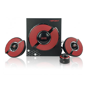 Xclio Gaming 2.1Ch Wireless Bluetooth Speakers with Subwoofer + USB/3.5mm/SD/AUX Black Red : image 2
