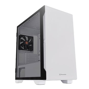 Thermaltake S100 TG Snow Tempered Glass Micro-ATX Case - White