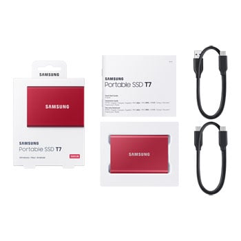 Samsung T7 Red 500GB Portable SSD USB-C/A Gen2 : image 4